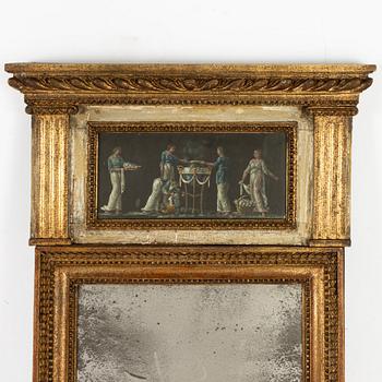 A late Gustavian mirror, Stockholm, circa 1800.