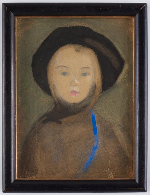 Helene Schjerfbeck, "Girl with Blue Ribbon".