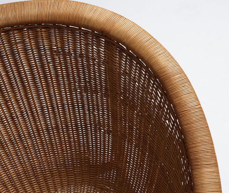 Nanna Ditzel, a teak and rattan easy chair, Ludvig Pontoppidan, Denmark 1950s.