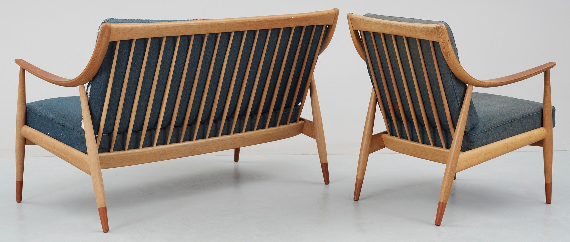 SOFFA SAMT FÅTÖLJ, Peter Hvidt, France & Daverkosen (F&D).