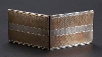 CIGARETTETUI, silver, Frankrike, svenska importstämplar. Vikt ca 148 g.