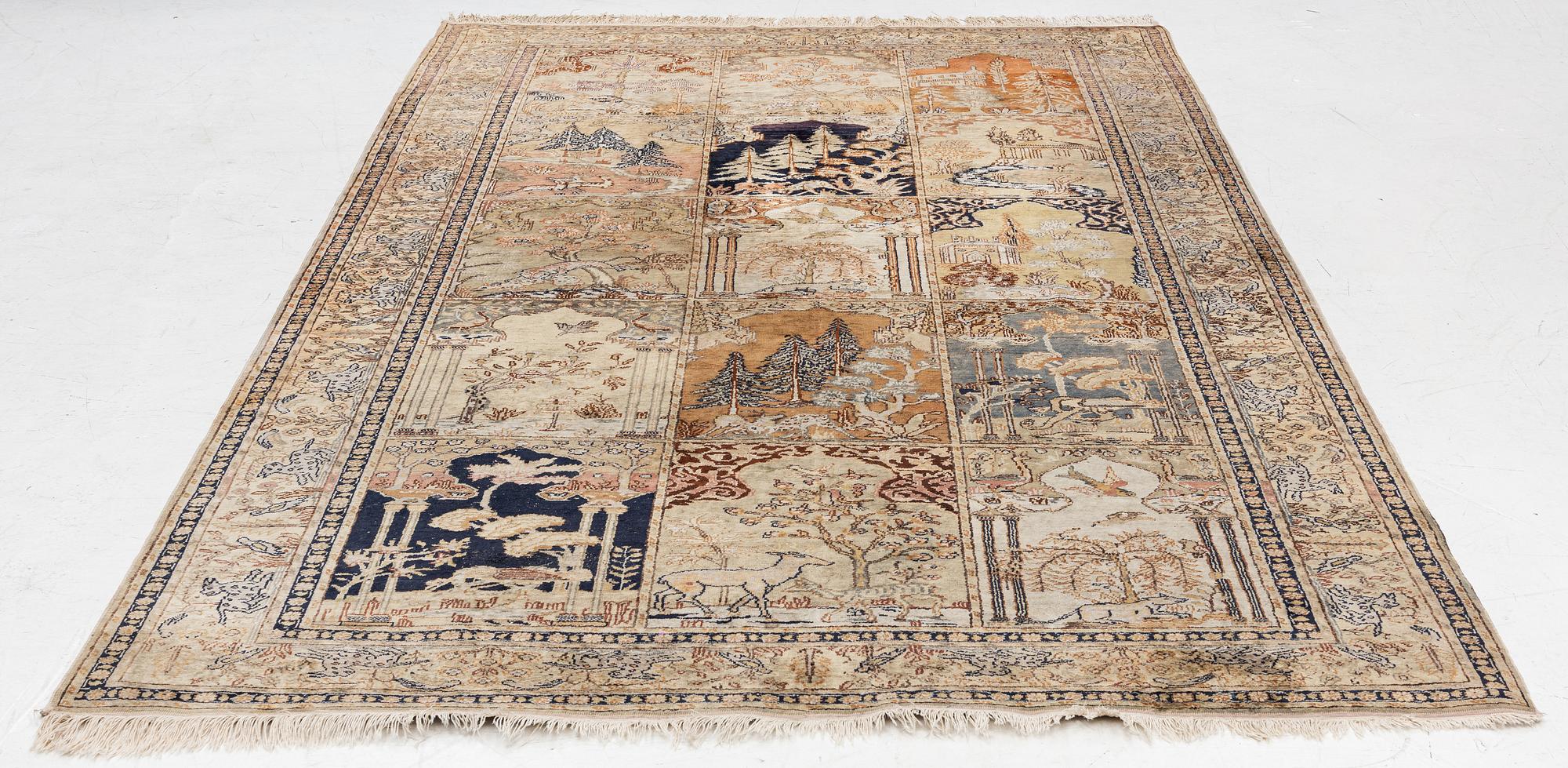 Rug, Kayseri, figural, approximately 330 x 195 cm.
