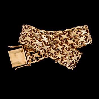 ARMBAND, 18 k guld, svenska stämplar, 1960. Total vikt ca 40 g.