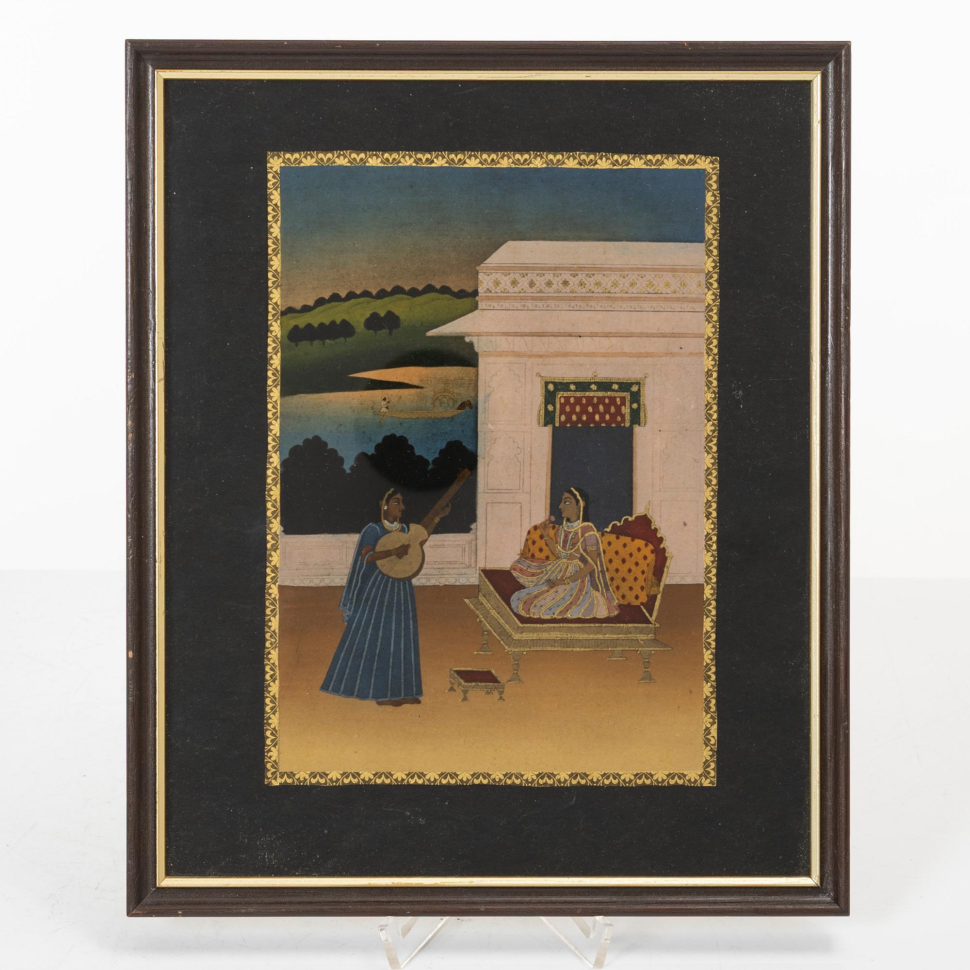 Oidentifierad konstnär, två målningar, Indien, 1900-tal.