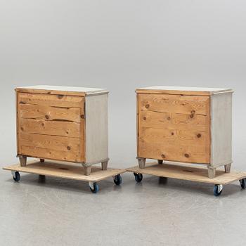 A pair of painted late gustavian-style chest of drawers.