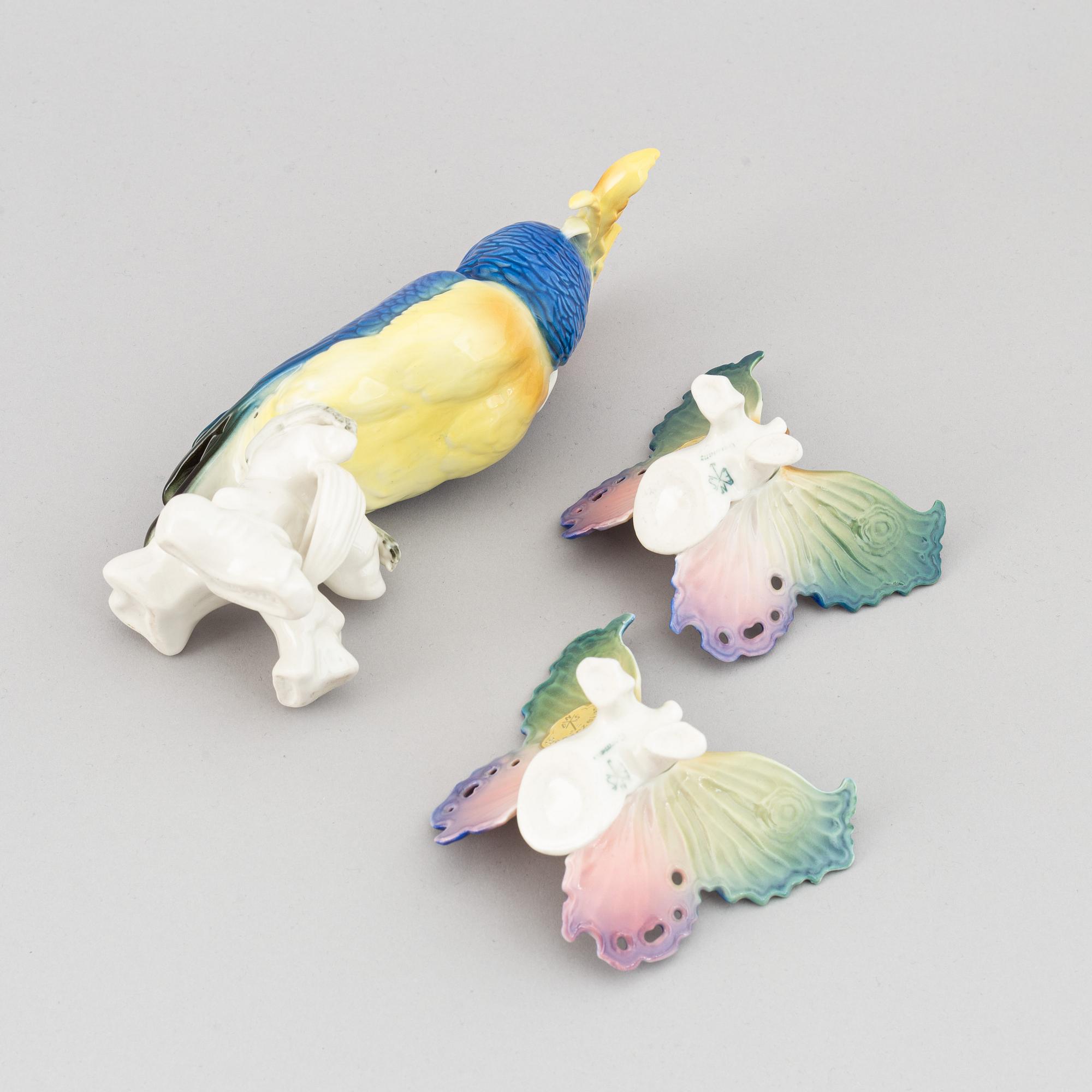 Three porcelaine figurines. Porzellanfabrik Karl Ens, Volkstedt-Rudolstadt.