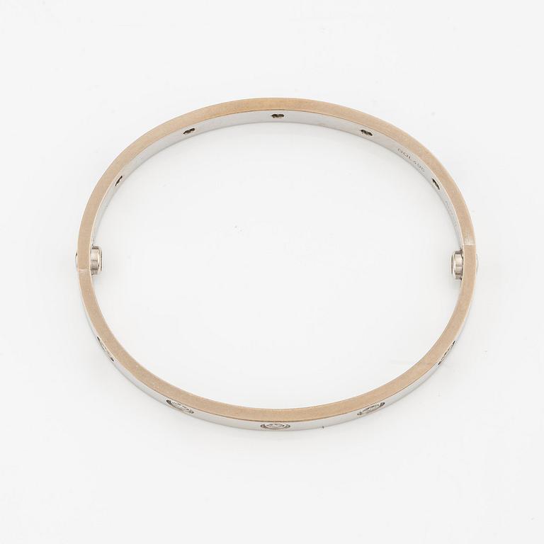 Cartier armband " Love" 18K vitguld med tio runda briljantslipade diamanter.