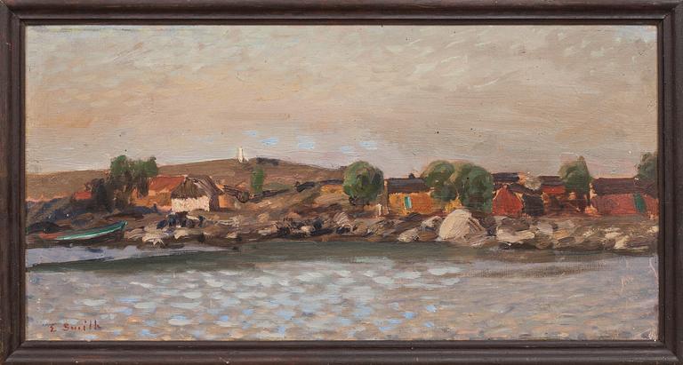 ERNST SMITH, olja på pannå, signerad.