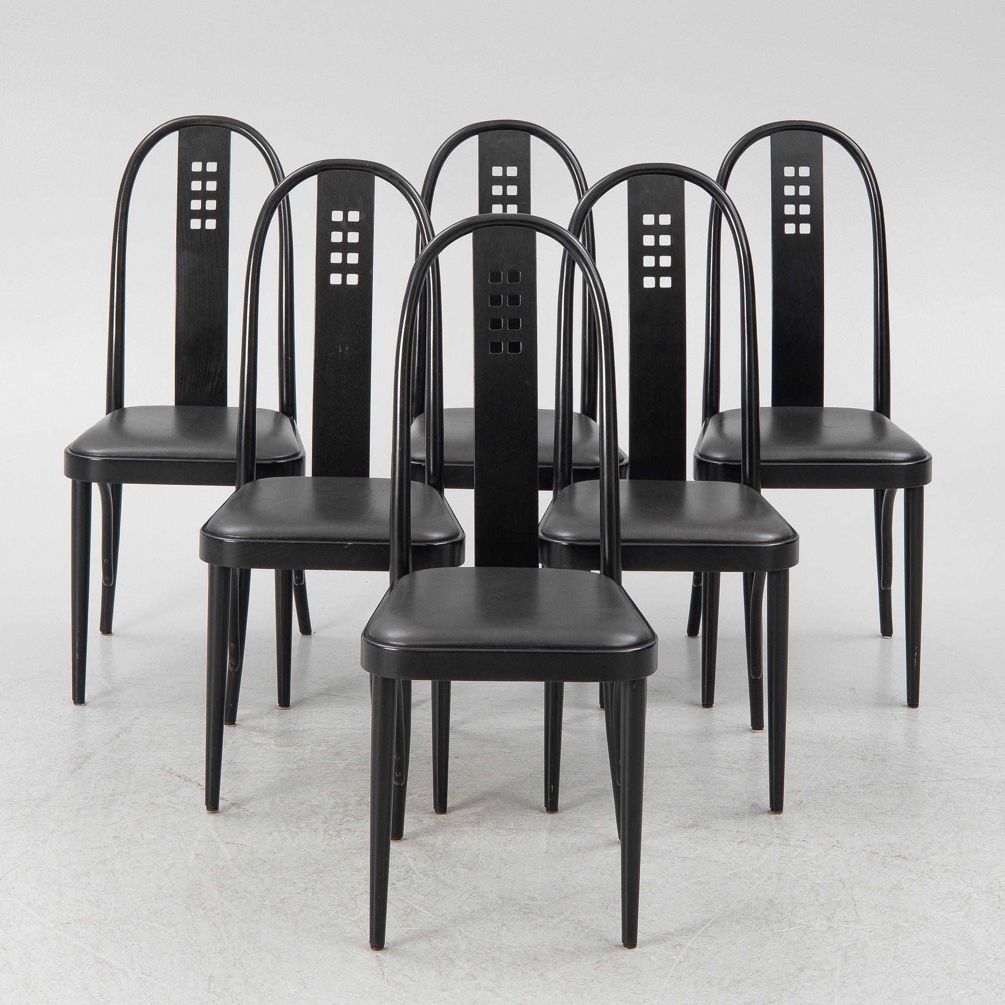 Six Thonet chairs, model 264P, 1989.
