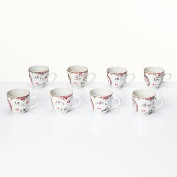 A famille rose tea service, Qing dynasty, Qianlong (1736-95). (18 pieces).