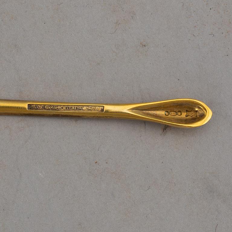 6 silver and enamel spoons, Egon Lauridsen, Copenhagen, Denmark.
