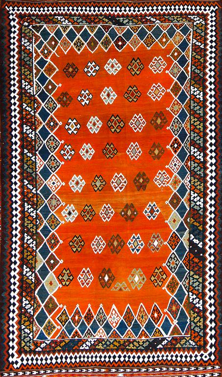 KELIM, old, Kasghai, ca 200x160 cm.