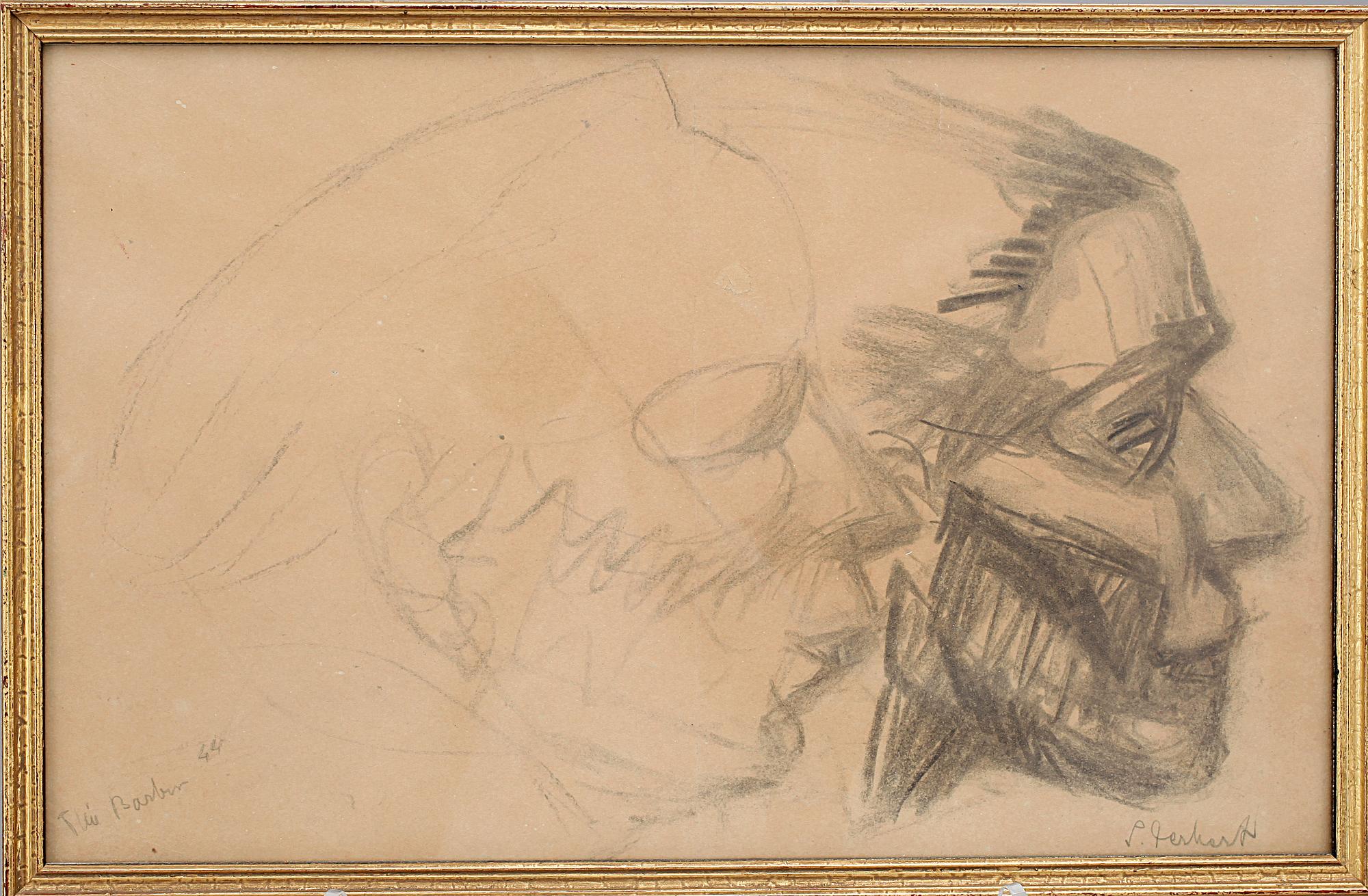 SIRI DERKERT, blyertsteckning, sign o dat -44.