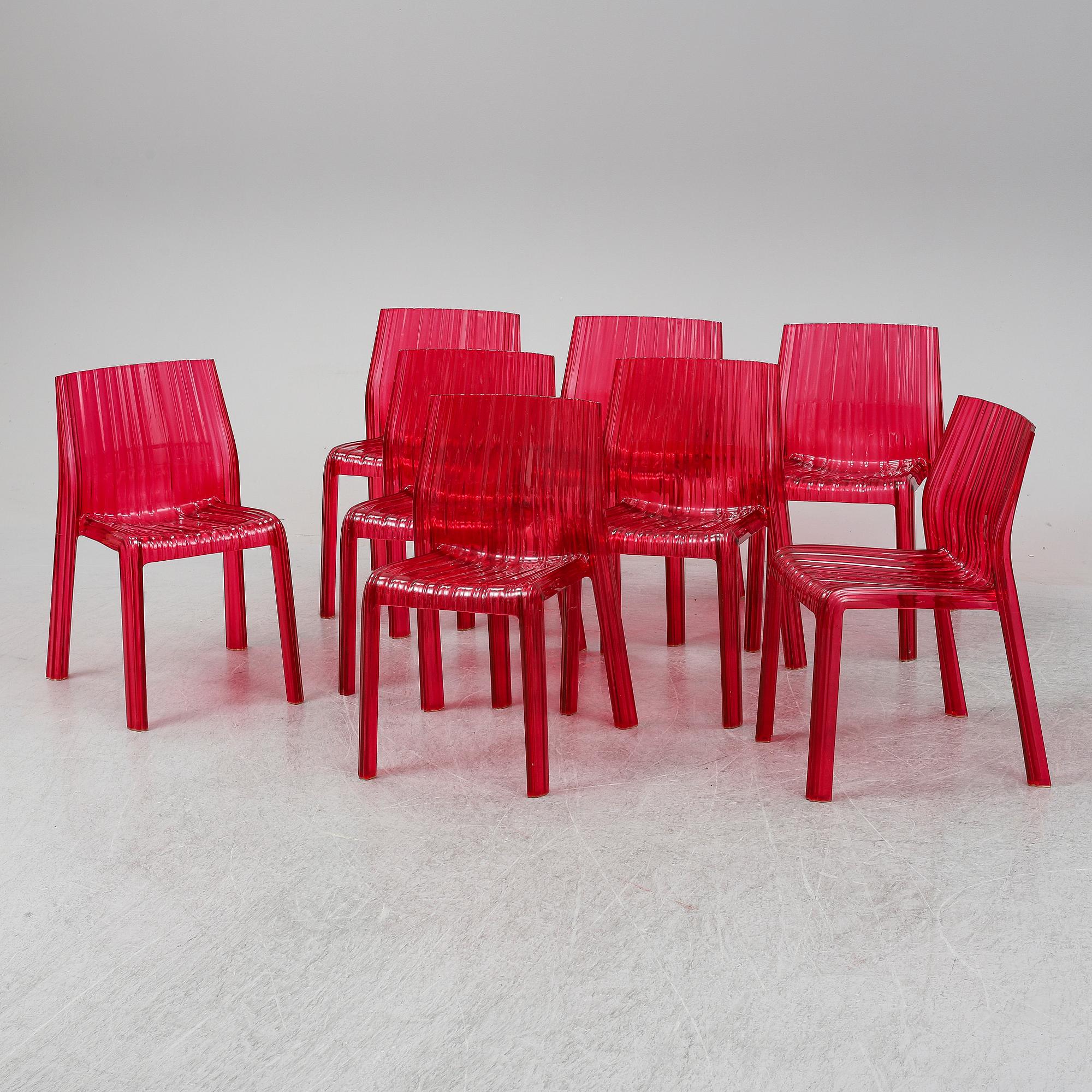 PATRICIA URQUIOLA 8 Frilly chairs Kartell designed 2008. Bukowskis