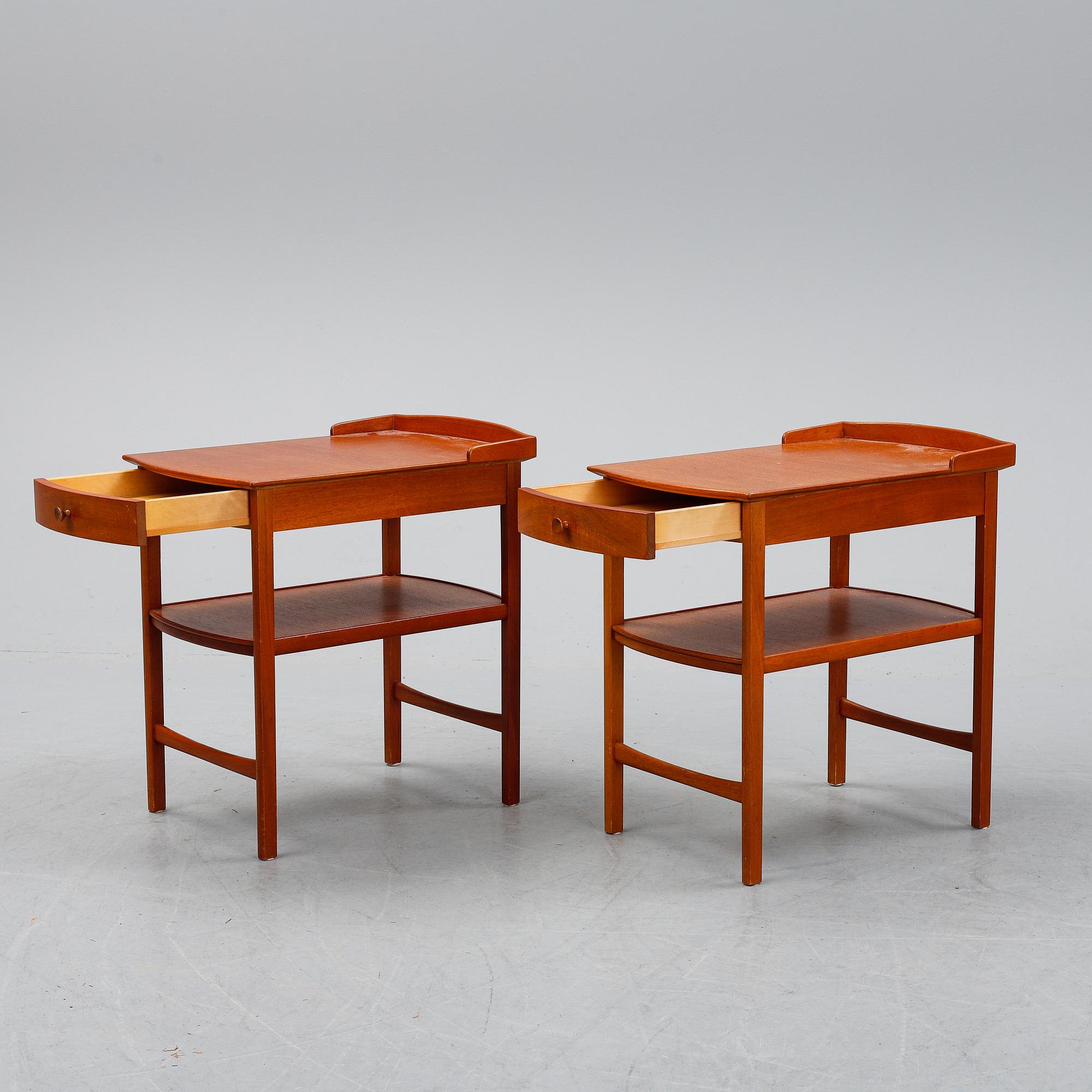 Carl Malmsten, a pair of 'Birgitta' bedside tables.