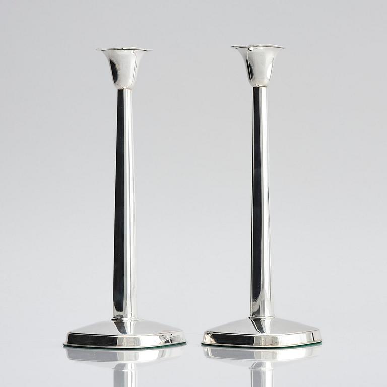 Sven-Arne Gillgren, a paif of silver candelsticks, design Sven-Arne Gillgren, company Guldsmedsaktiebolaget, Stockholm 1965.