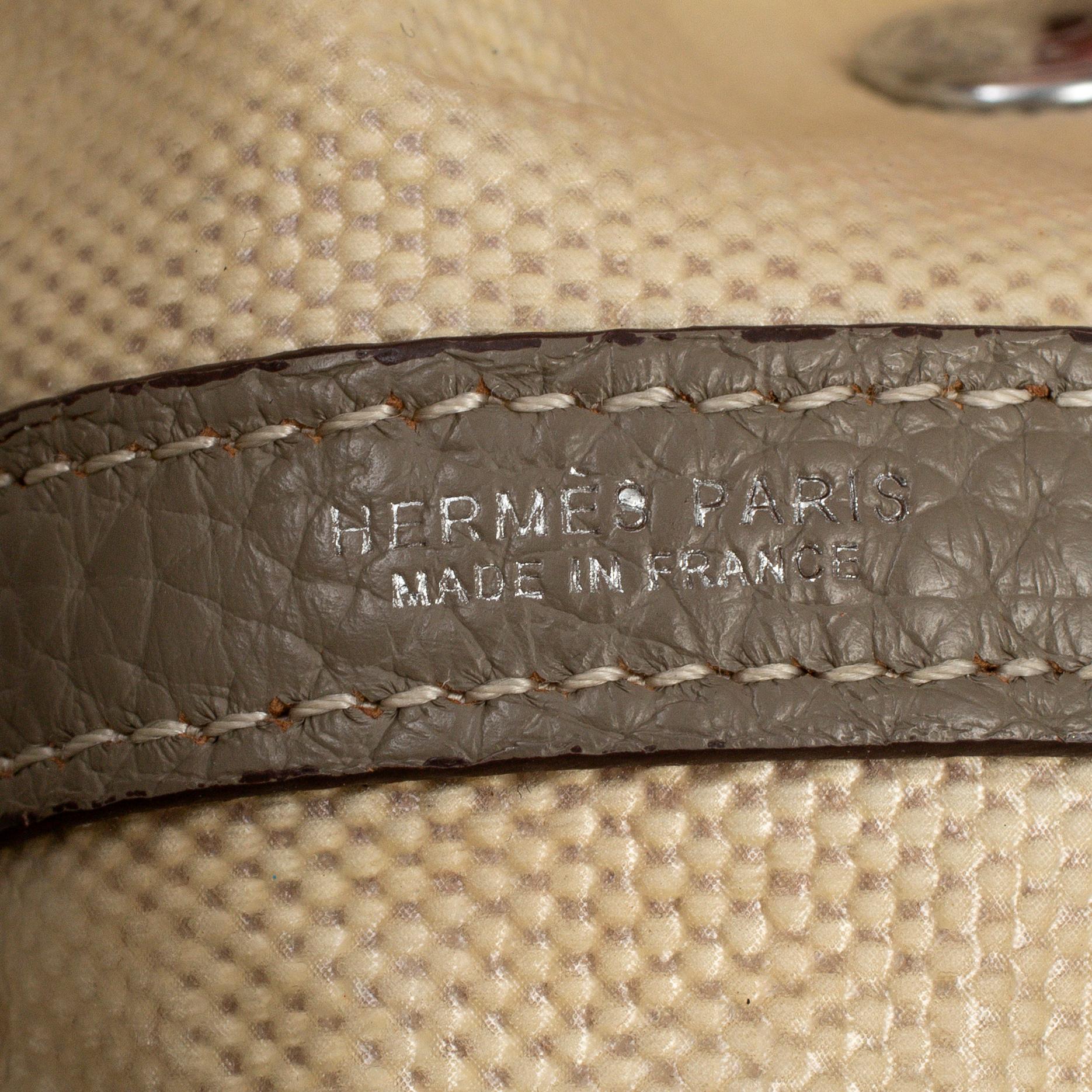 HERMÈS, a canvas and leather 'Garden Party' bag.