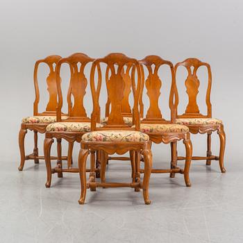 Six chairs, first half the 18th century.