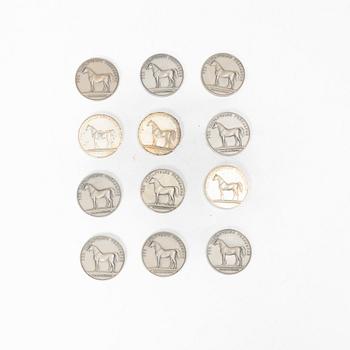 Medals, 12 pcs, silver, 1918-1962, including Sporrong, Stockholm.