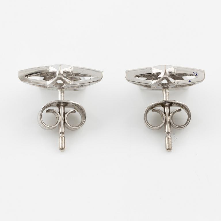 Earrings, in the shape of stars, 18K white gold with brilliant-cut diamonds.