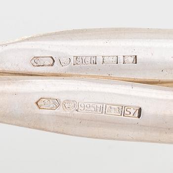 Tapio Wirkkala, kaffeskedar, 17 st, "Tapio", silver, Kultakeskus Hämeenlinna 1959.
