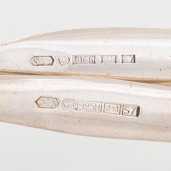 Tapio Wirkkala, A set of 17 'Tapio' silver coffee spoons, Kultakeskus Hämeenlinna 1959.