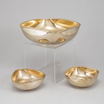 Three 20th century Mexican silver-gilt bowls.