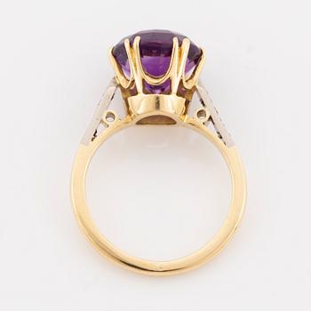 Amethyst and diamond ring.