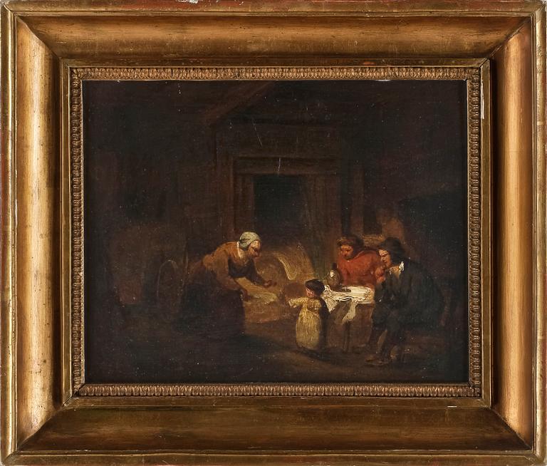 OKÄND KONSTNÄR, olja på pannå, 1800-tal.