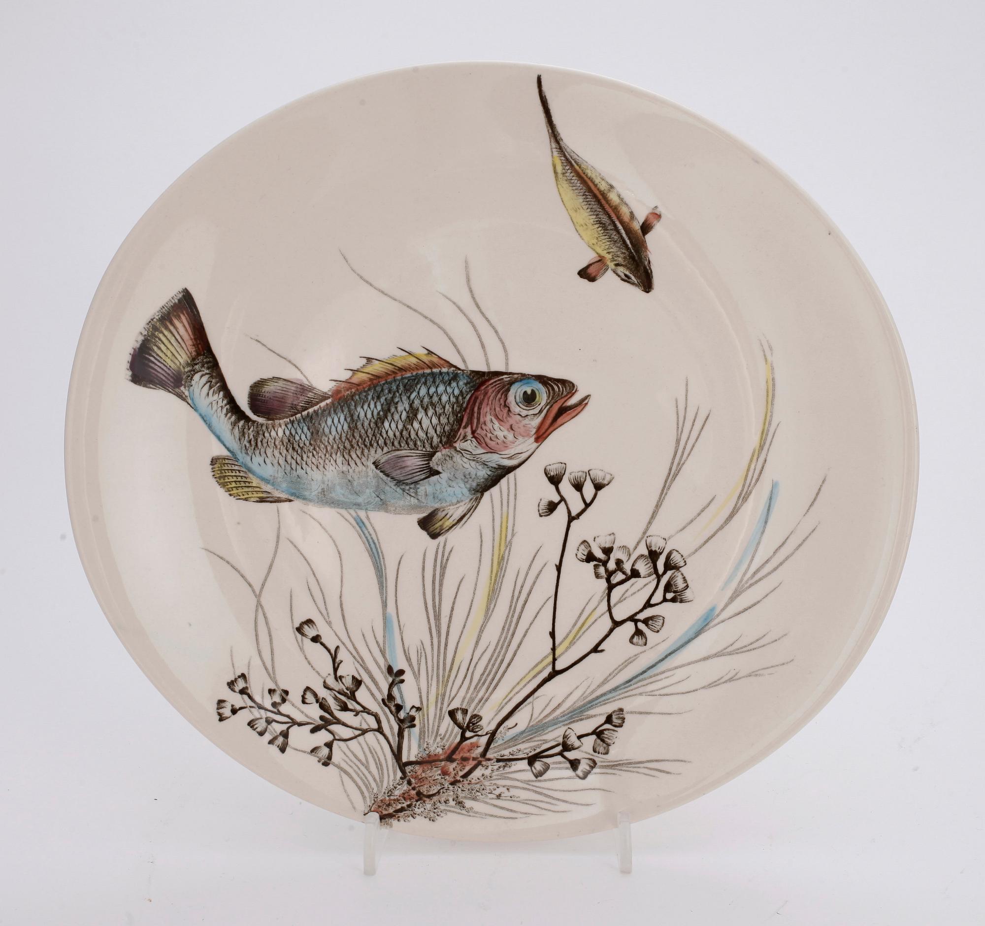 FISKSERVIS, 16 delar, flintgods, Johnson Bros, England.