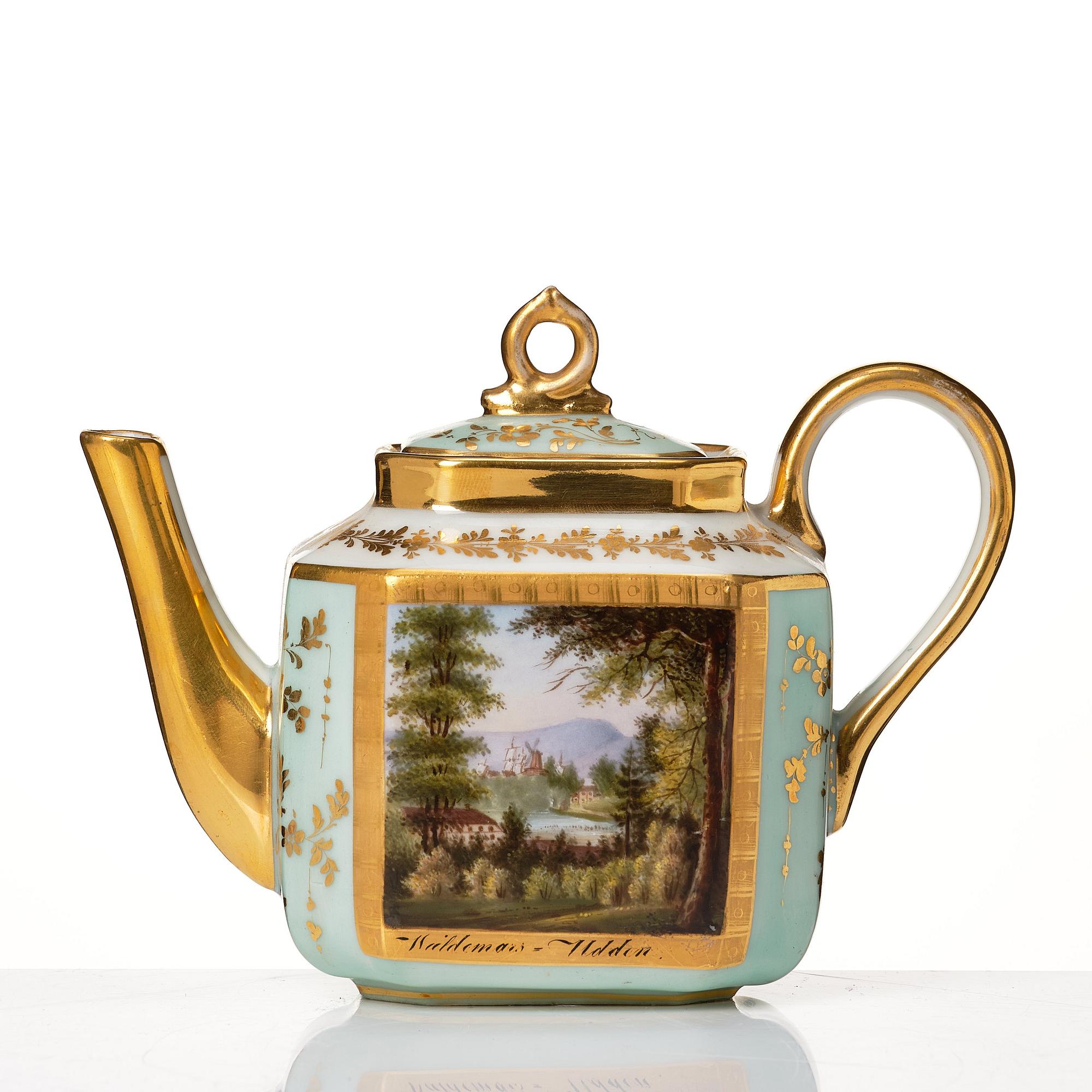 Tete a Tete, porslin. Frankrike, Paris, senempire, 1800-tal.