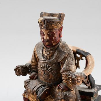 SKULPTUR, snidat trä, Kina, sannolikt 1800-tal.
