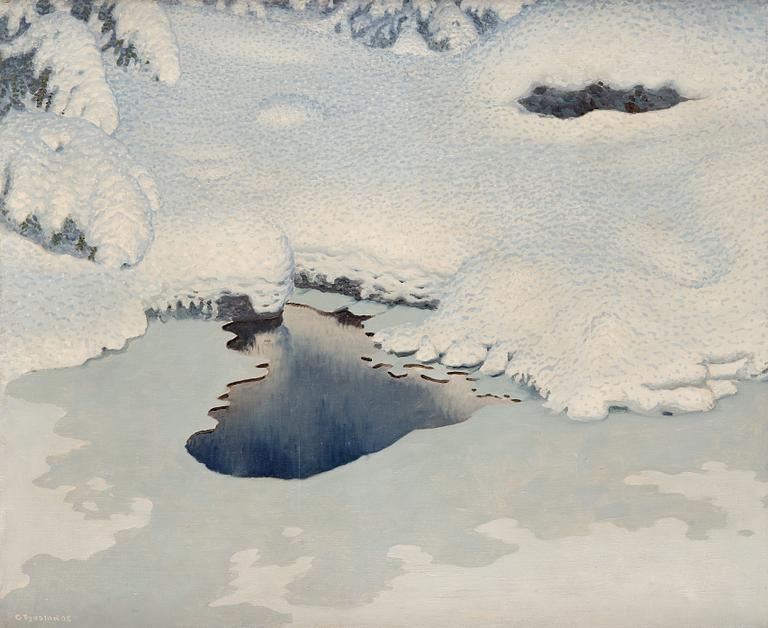 Gustaf Fjaestad, Winter landscape.