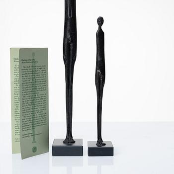 Unkown artist, a set of two bronze sculptures, copy by Museo Guarnacci, 20th century.