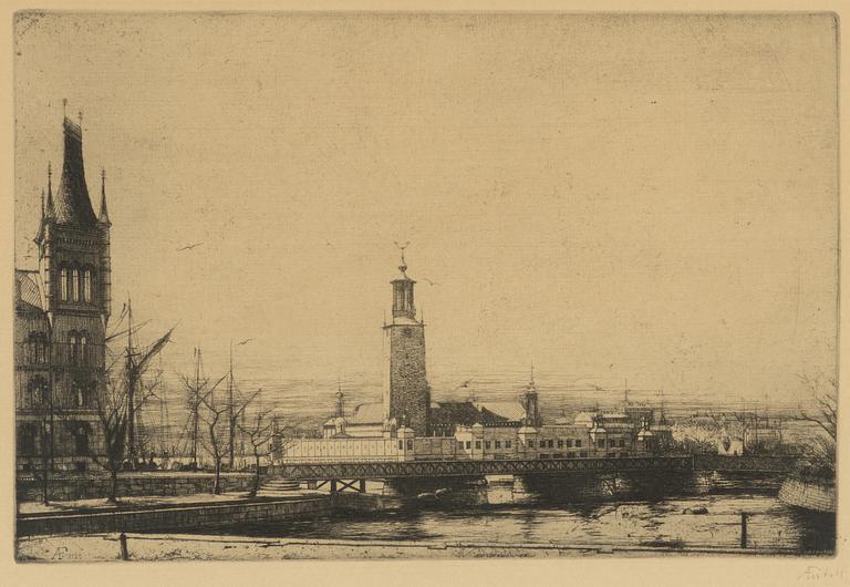 Axel Fridell, "Stadshuset i Stockholm II"(Stadshuset och Norstedts söner).
