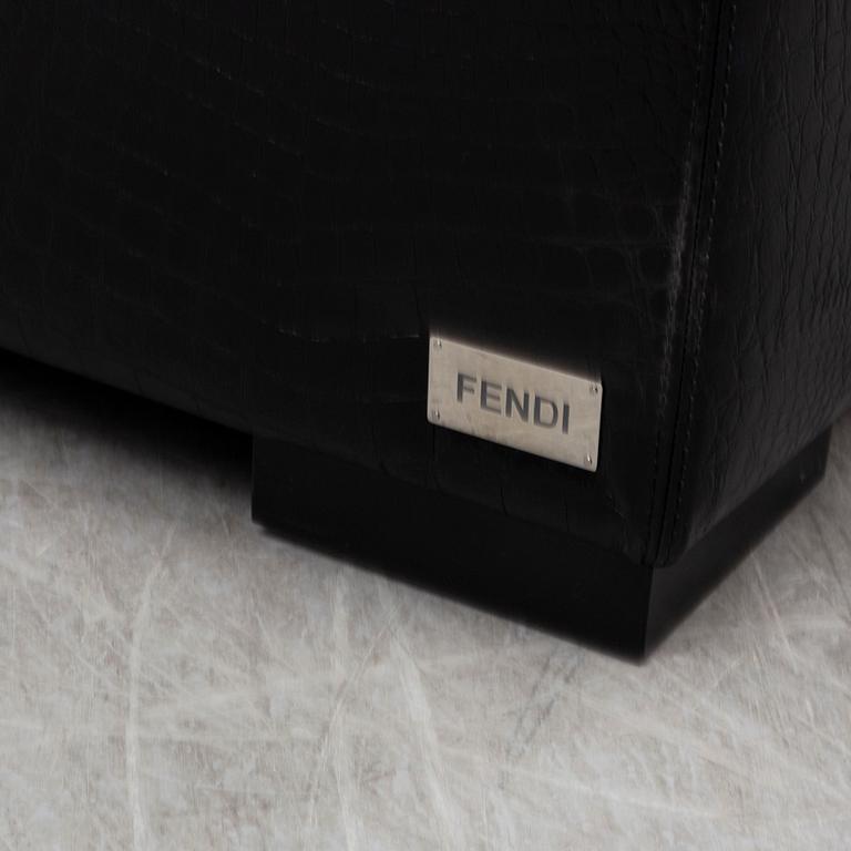 A Fendi leather ottoman.