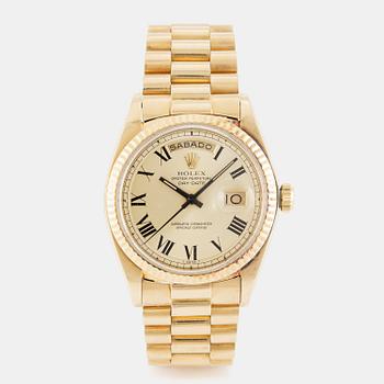 1117. Rolex, Day-Date, "Buckley Dial", ca 1974.