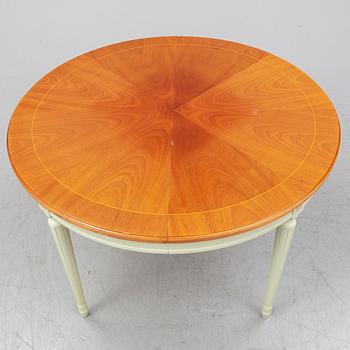 A Gustavian style dinner table, second half of the twentieth century.