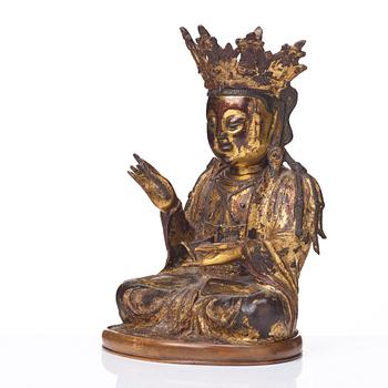 Bodhisattva, brons. Mingdynastin (1368-1644).