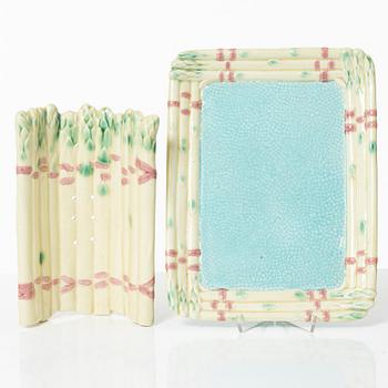 Rörstrand, A majolica asparagus dish, Rörstrand, Sweden, around 1900.