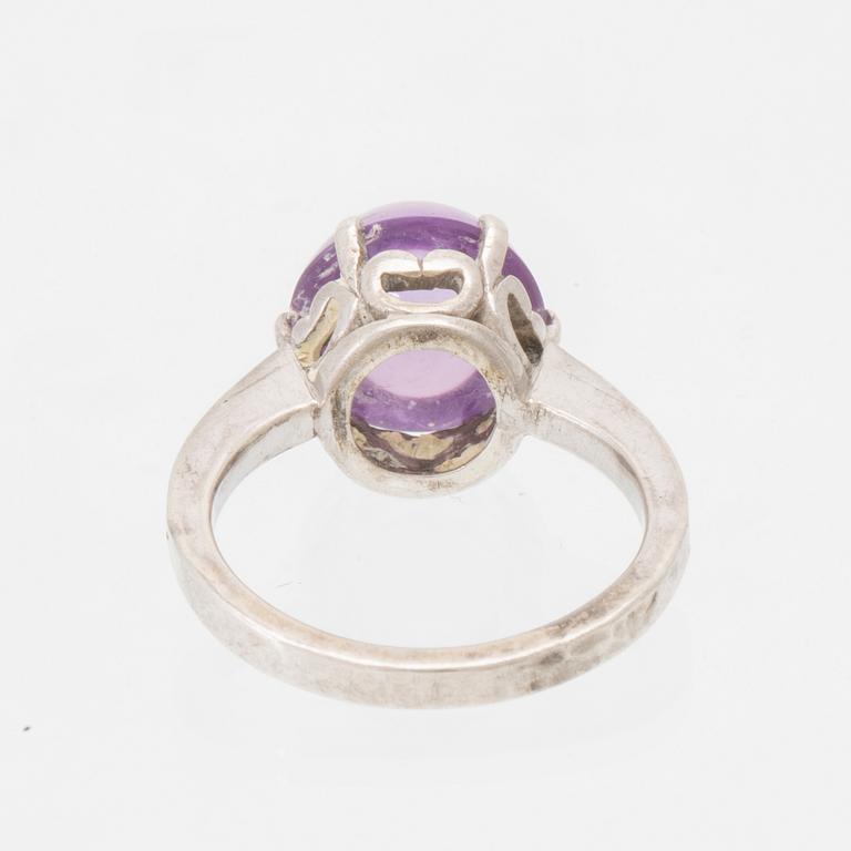 Berit Johansson, brooch and ring, Hugo Strömdahl Stockholm 1963.