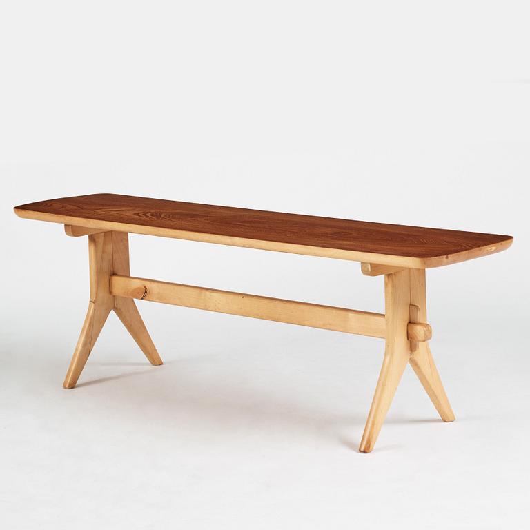 Ilmari Tapiovaara, attributed to, a dinner table with two benches, probably Finland 1950-60's.