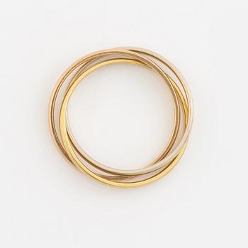 18K three coloured gold ring, Ferret.