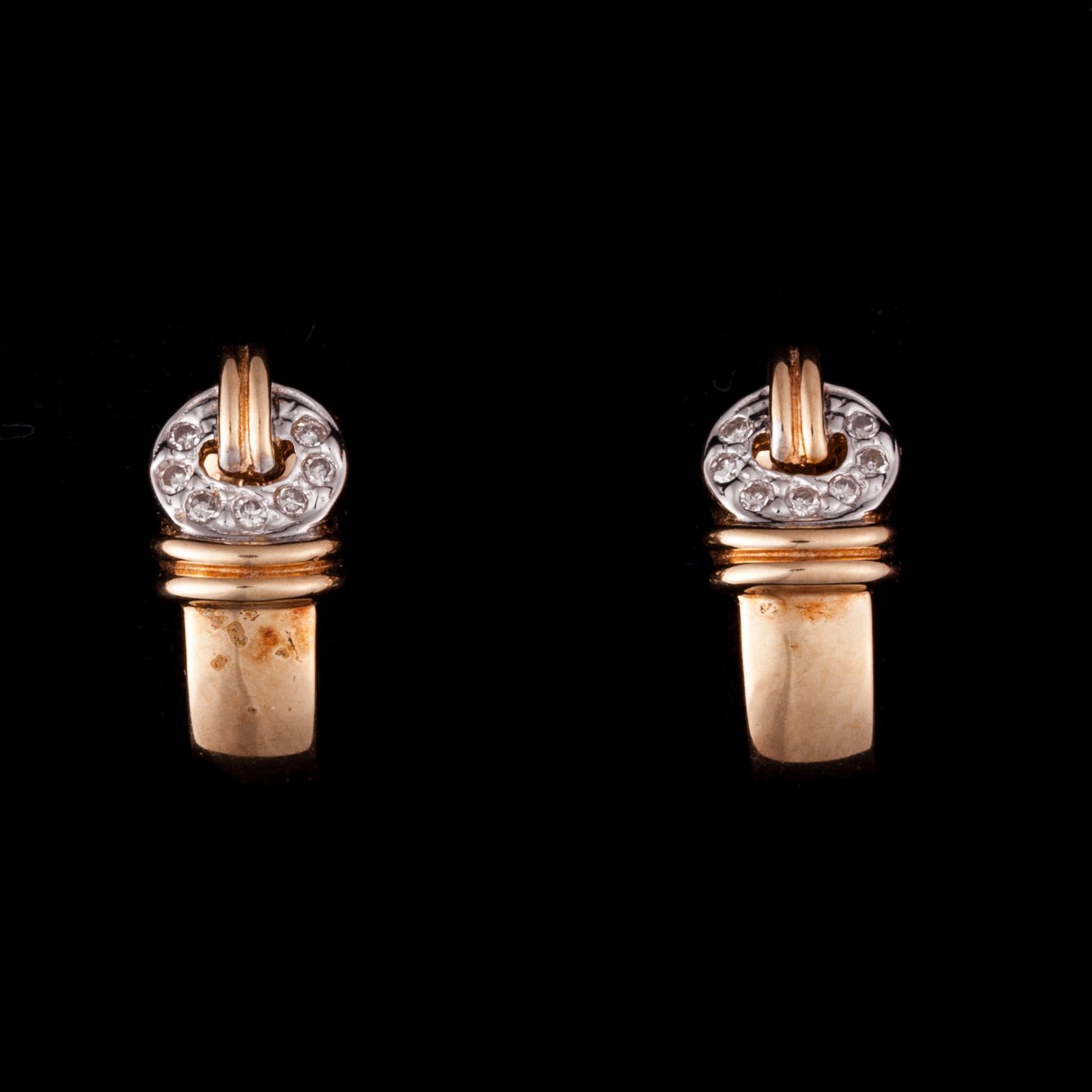 ÖRHÄNGEN, 14K guld, 8/8-slipade diamanter. Vikt totalt ca 2,5 g.