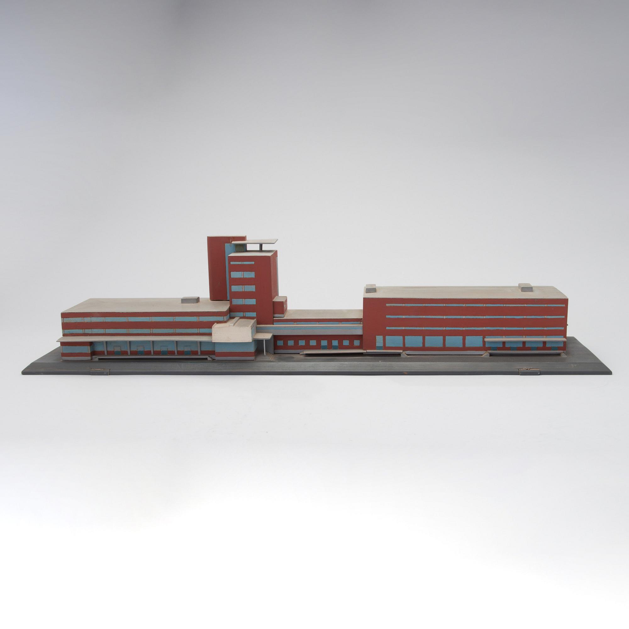 ERKKI HUTTUNEN, arkitekturmodell, Alkos fabriker i Rajamäki, Finland 1934.
