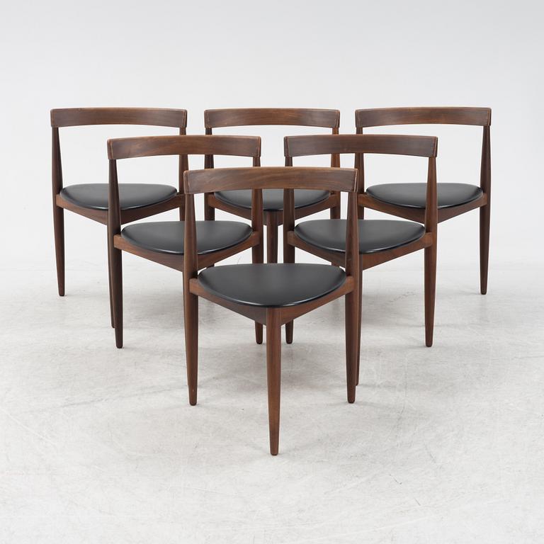 Hans Olsen, a set of six teak 'Roundette' chairs from Frem Røjle, Denmark, 1950's/60's.