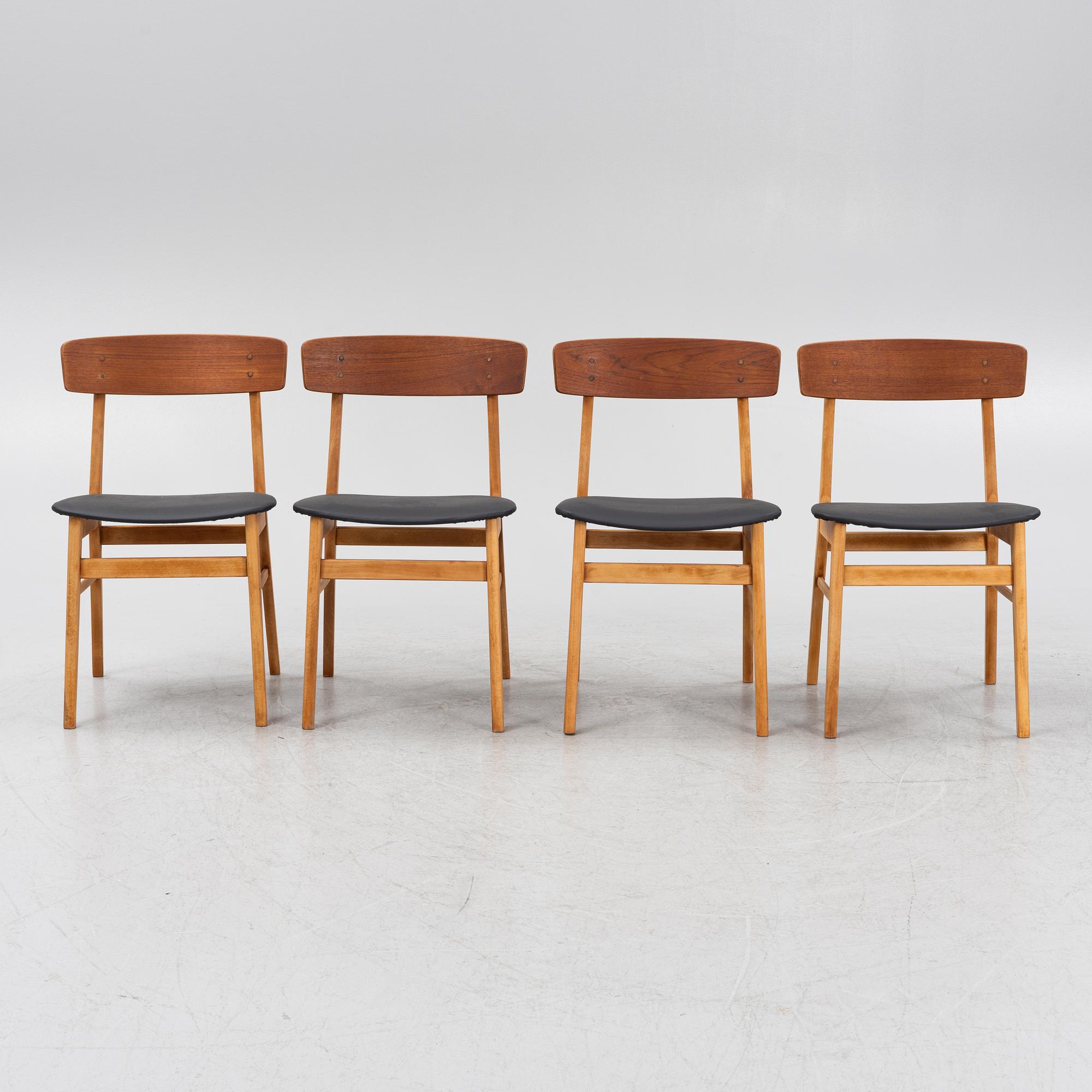 Four chairs, Fastrup, Denmark, 1960's.