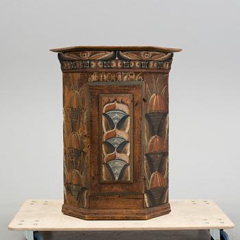 A wall cabinet, Sweden, dated 1786.