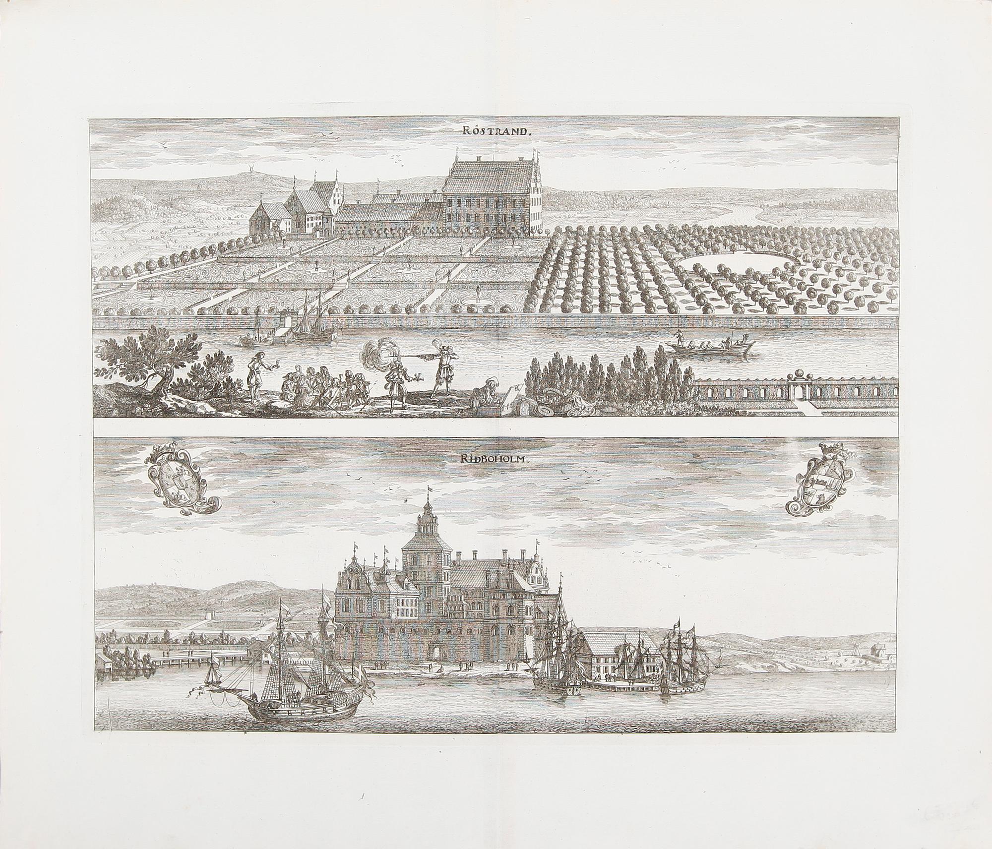 MAPP med 25 kopparstick och gravyrer, 1700-/1800-tal.