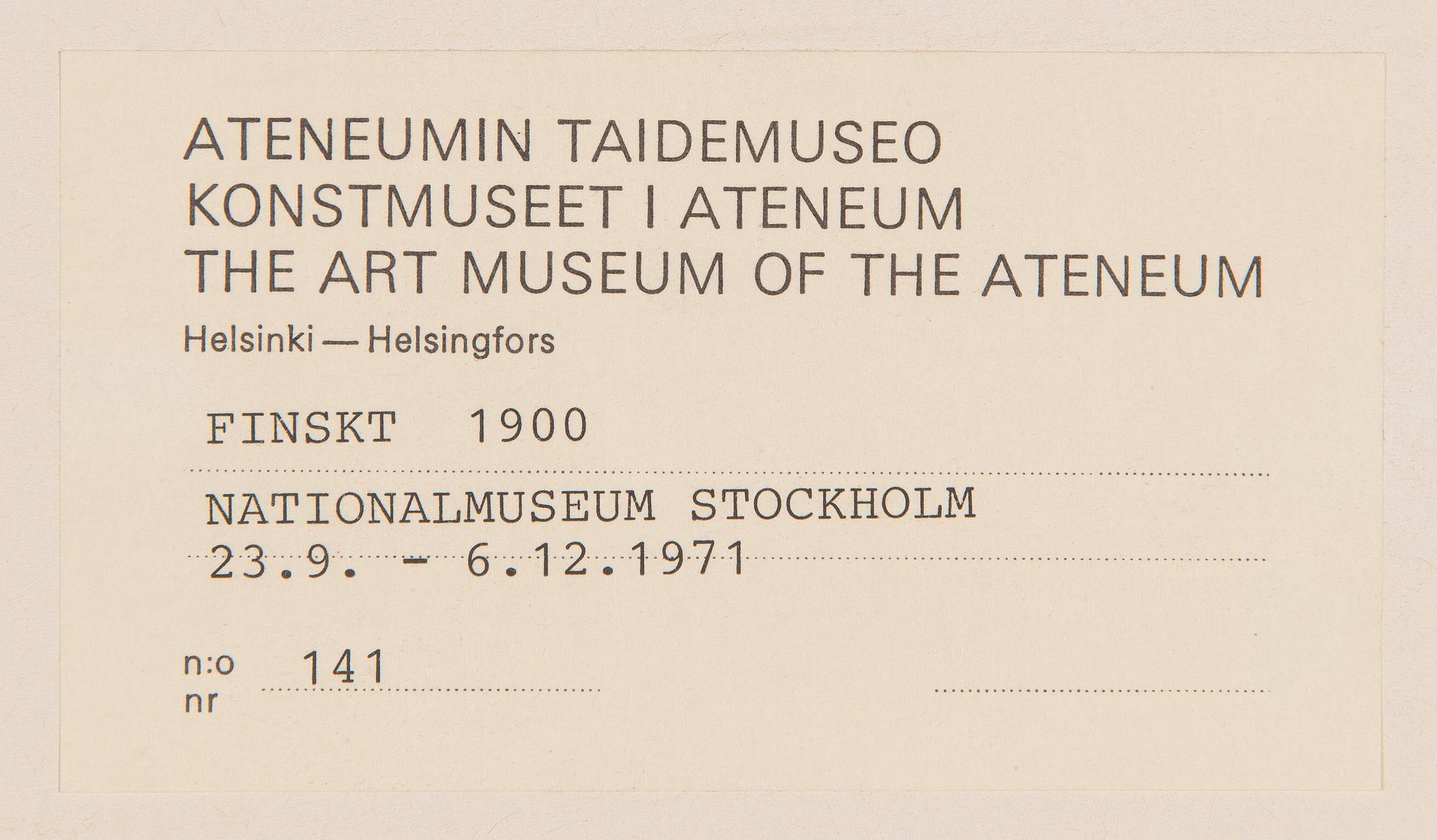 Akseli Gallen-Kallela, "Kullervo Cursing.".
